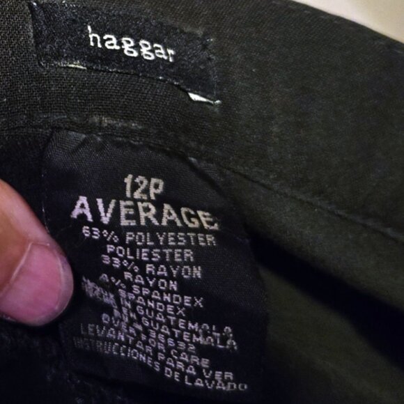 HAGGAR Straight Leg Relaxed Fit Black Trouser Slacks Dress Pants Women's 12P - Picture 5 of 5